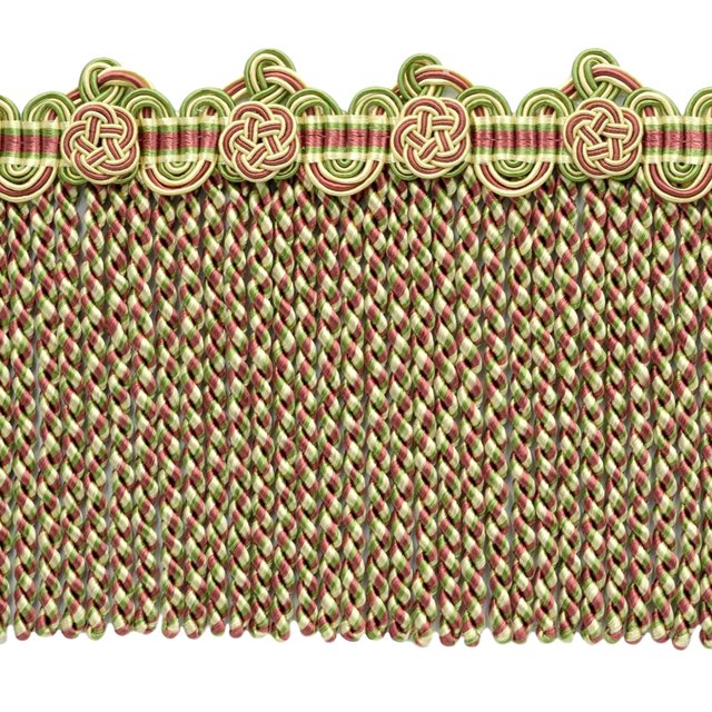 5 Pouces (12.5cm) long Alexander Collection Bullion Frange avec Volute Fantaisie et Tête Rosette (Style BFAX5), Rouge Pastèque Multicolore LX06 (Rose Rouge, Jaune Vert, Or Blanc) 5 Yards (15 Pieds/4.5m)