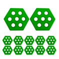 thumbnail image 2 of 12 Pieces Hexagon Surfboard Traction Pads for Surf Boards Funboard Longboard Green, 2 of 9