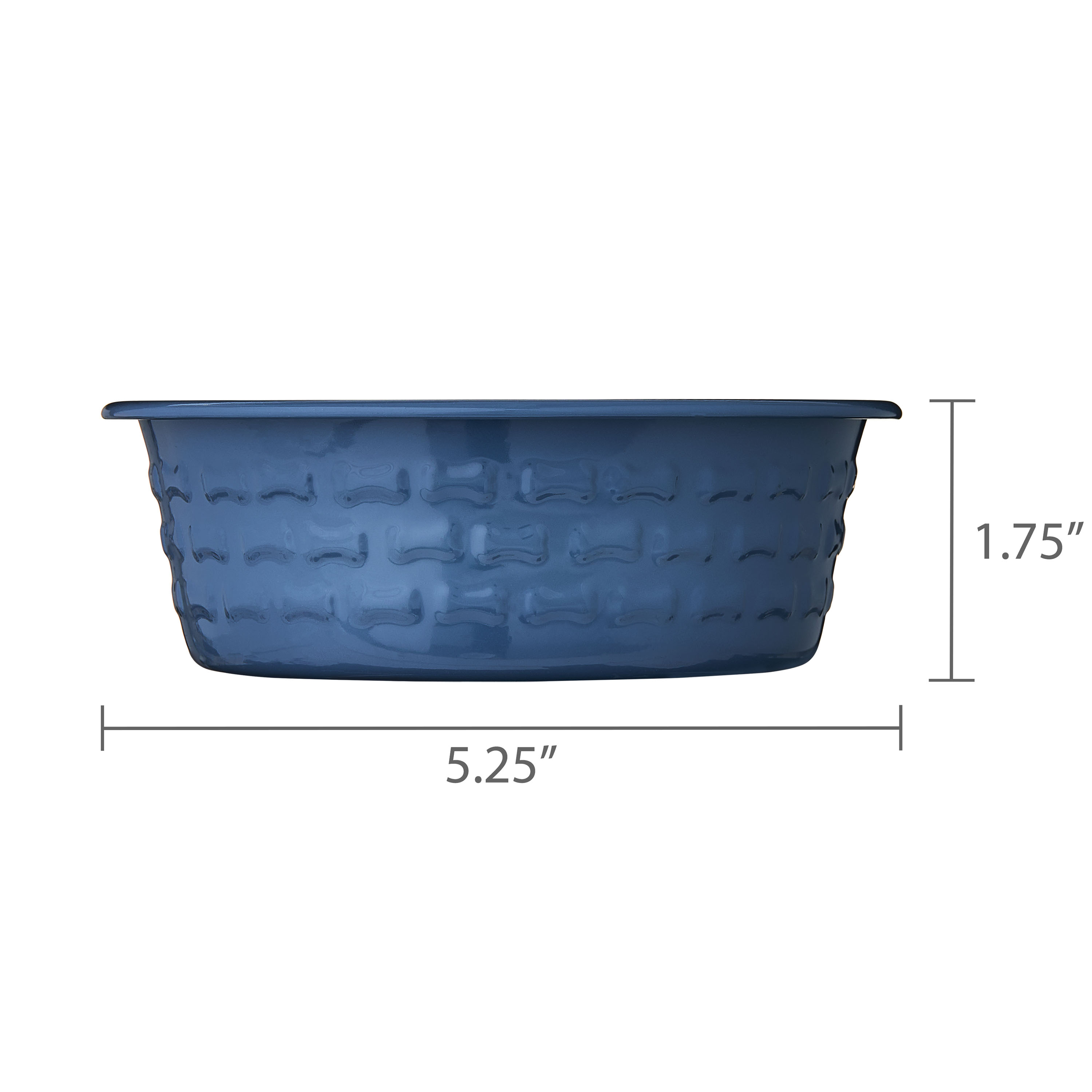 Vibrant Life Small Stainless Steel Embossed Dog Bowl, Blue Bones