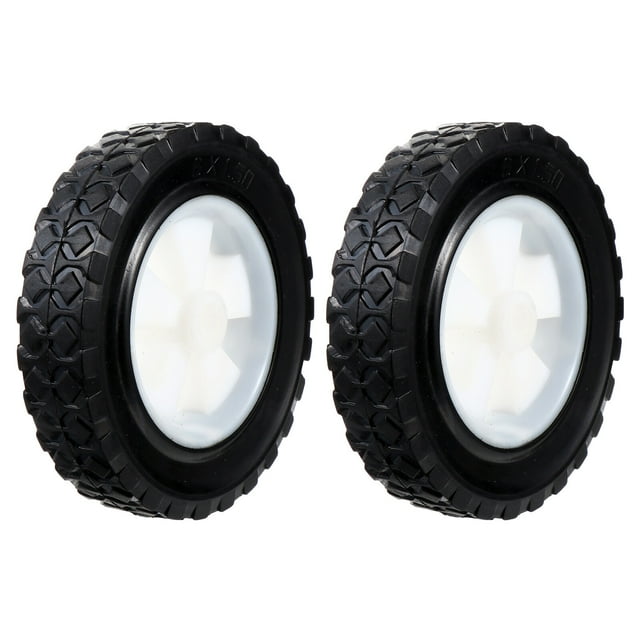 KAKOWELY 2pcs 6 Inch No Inflation Solid Lawn Mower Wheels Gardening Machine Parts,5.91"X5.91"X1.3"