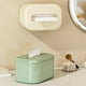 thumbnail image 1 of Cubierta y organizador de caja de pañuelos | Soporte de plástico para pañuelos faciales con ranura para teléfono celular | Blanco o Verde | Se adapta a baño, cocina, tocador, dormitorio | 18,5 x, 1 of 6