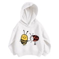 thumbnail image 3 of Lullu Hoodies for Girls Cute Bee Graphic Pullover Hooded Sweatshirts with Pockets, White, 3 of 3