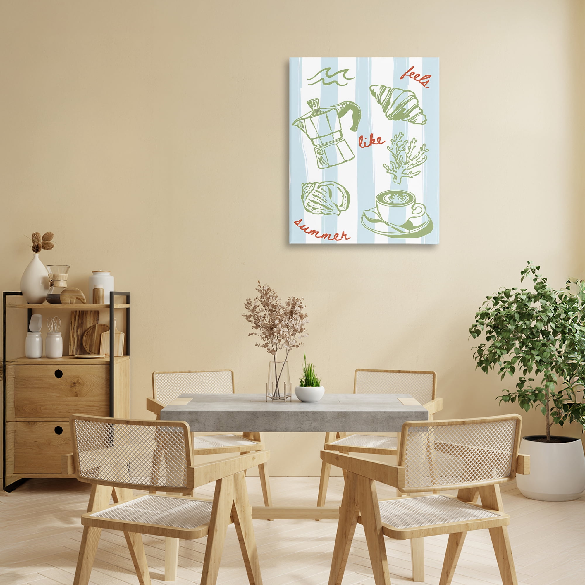 Stupell Industries Feels Like Summer on Stripes Canvas Wall Art, design by The Prints Vibe