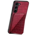 thumbnail image 5 of for Samsung Galaxy A23/A23 5G Leather Phone Case Back Cover, Classic Croc-printed Check Crocodile Pattern Magnetic Foldable Hidden ID Credit Card Holder Slot, Kickstand Support, 5 of 8