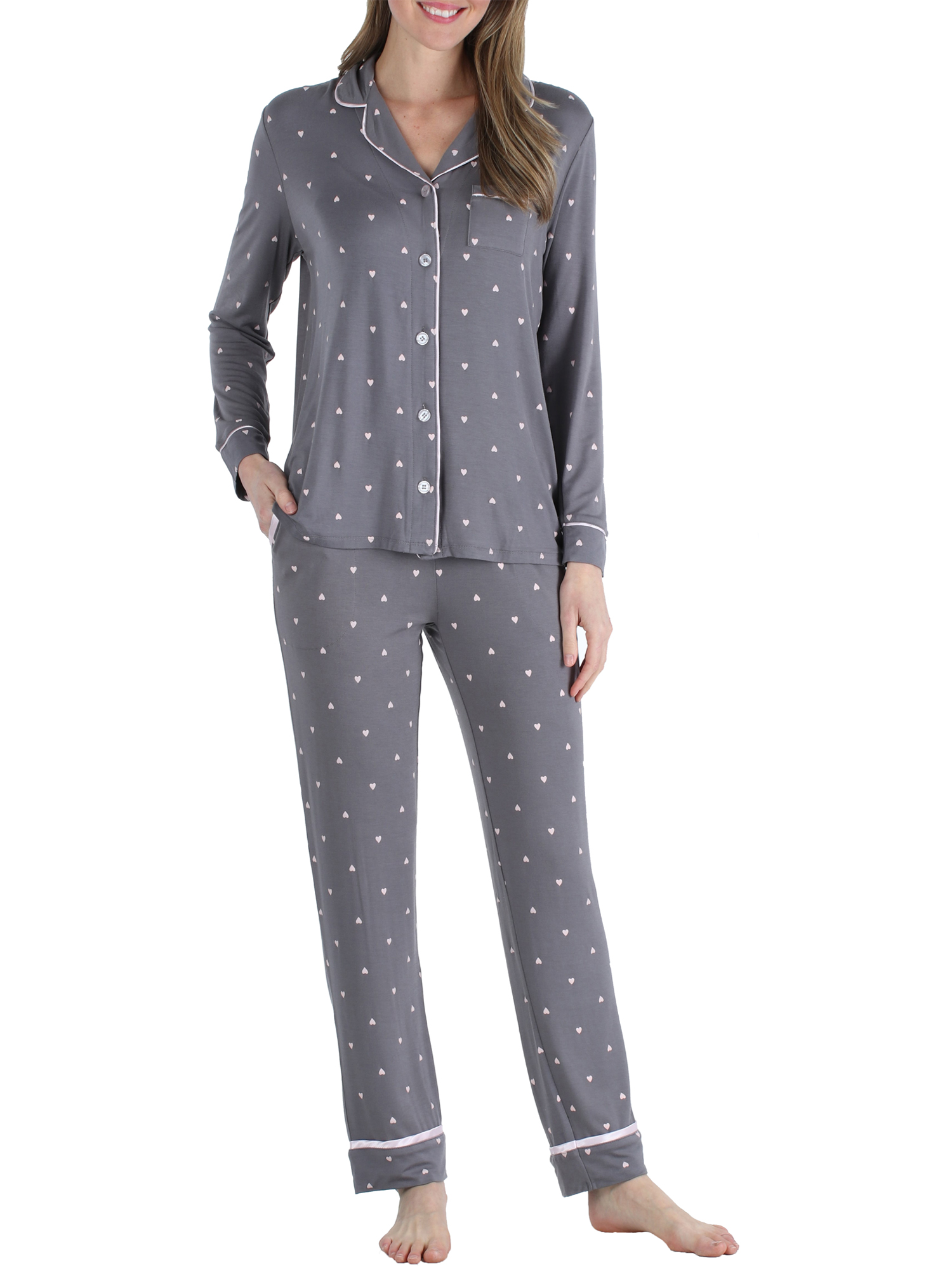 Bsoft bSoft Women's Breathable Soft 2Piece Long Sleeve ButtonDown