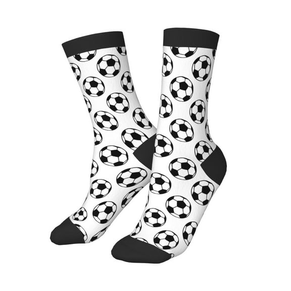 Kids Girls Boys Socks - Soccer football balls white cool Comfort Breathable Crew Socks for Boys Girls Kids, Soft Athletic Running Socks for Boys Socks 6-10 Years Old