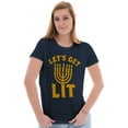 thumbnail image 3 of Hanukkah Menorah Let's Get Lit Womens Slim Fit Graphic Tee Brisco Brands L, 3 of 5
