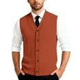 thumbnail image 2 of GrmtClth Sweater Vest Men Lightweight V-Neck Knit Sleeveless Cardigans Soft Comfy Button Front Cardigan Vest Ginger M, 2 of 7
