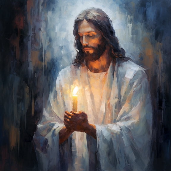 Pictures Of Jesus Christ, Art, A Light Unto My Path, Jesus Christ Painting UNFRAMED PAPER POSTER, Home Decor, Vintage Gift, Living Room Dercor