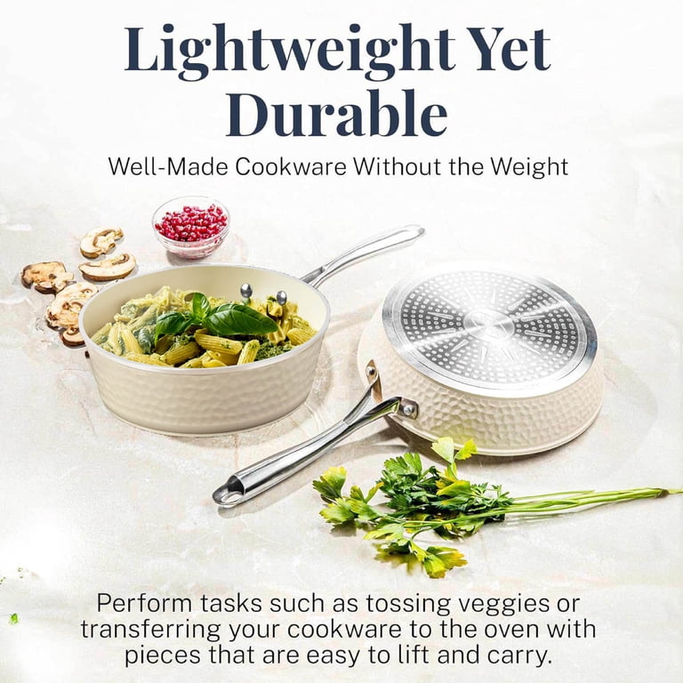Gotham Steel Hammered 4-Quart Ceramic Frying Pan with Lid photo 7