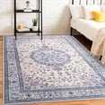 thumbnail image 4 of Jamfeel Area Rugs Vintage Floral Printed Washable Non-slip Carpets Foldable Thin Low Pile Rug for Living Room Bedroom 8'x10' Blue, 4 of 7