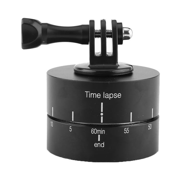 Adaptador de trípode estabilizador para cámara time-lapse, trípode giratorio de 360° y 60 minutos de panorámica para GoPro y iPhone.
