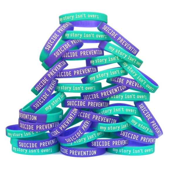 One Hundred (100) Suicide Prevention Wristband Bracelets