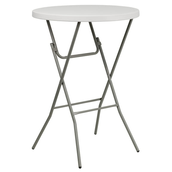 Flash Furniture Kathryn 2.63' Round Plastic Folding Bar Height Table, White