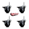 thumbnail image 2 of 3 Inch Phenolic Wheel Swivel 5/8 Inch Threaded Stem Caster Set with Brake SCC, 2 of 2
