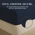 thumbnail image 4 of Sacred Thread Rayon Derived from Bamboo Sheets Twin Size, 18'' Deep Pocket Cooling Sheets for Hot Sleepers, 4 PC Cooling Sheets (Twin Size) (Navy), 4 of 9