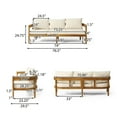 thumbnail image 4 of Christopher Knight Home Brooklyn Outdoor Acacia Wood 3-Seater Sofa with Water-Resistant Cushions by, 4 of 5