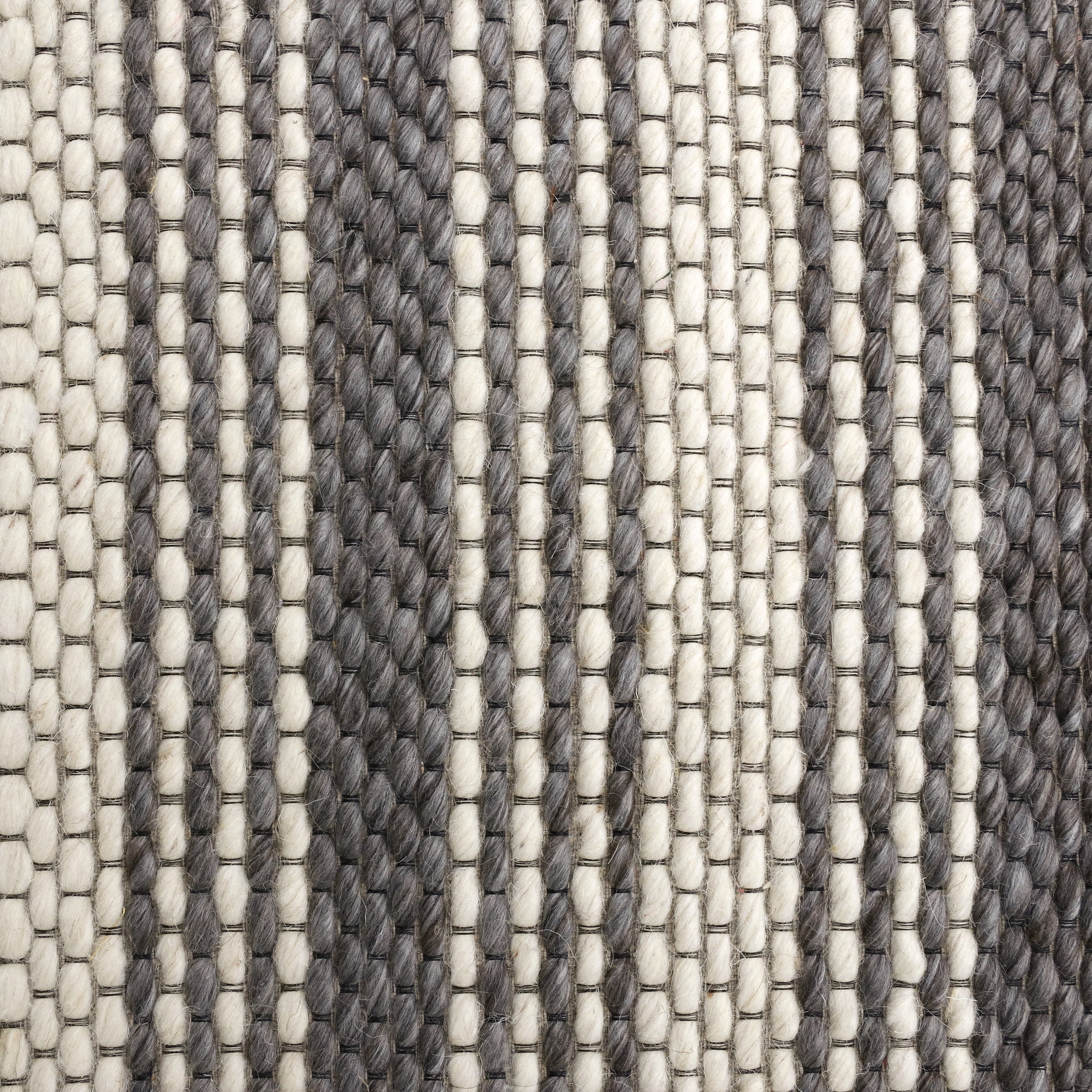 Ox Bay Asane 7'9" x 9'9" Gray/Ivory Striped Wool Indoor Area Rug