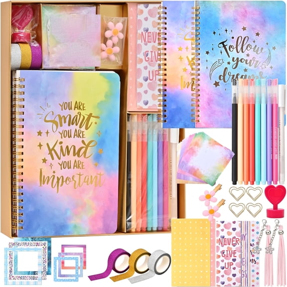 DIY Journal Kit for Girls - DIY Journal Set for Tween & Teen Girls, Gifts for Girls Stationery Set, Scrapbook & Diary Supplies Set, Journaling Art Crafts Kit