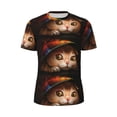 thumbnail image 6 of Rocae Animal Cat for Men's Mesh Quick-Dry Short Sleeve Workout T-Shirt,Mens Crew Neck Tee Lightweight Soft Classic T Shirts Medium, 6 of 9
