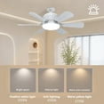thumbnail image 2 of Lámpara Ventilador Creativa Ventiladores Techo 40W E27 3 Colores Ajustables para Sala Estar, 2 of 9