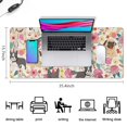 thumbnail image 5 of Long Mouse Pads for Desk,Pug Dogs with Pioneer Flower Desk Mats on Top Of Desks, Desk Mouse Pad Extra Large with 3mm Non-Slip Base and Stitched Edge for Gaming,Office,Work,Home 35.4"x15.7", 5 of 6