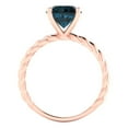 thumbnail image 4 of Clara Pucci 14K Rose Gold 2ct LondonBlueTopaz Solitaire Ring for Women, 4 of 8