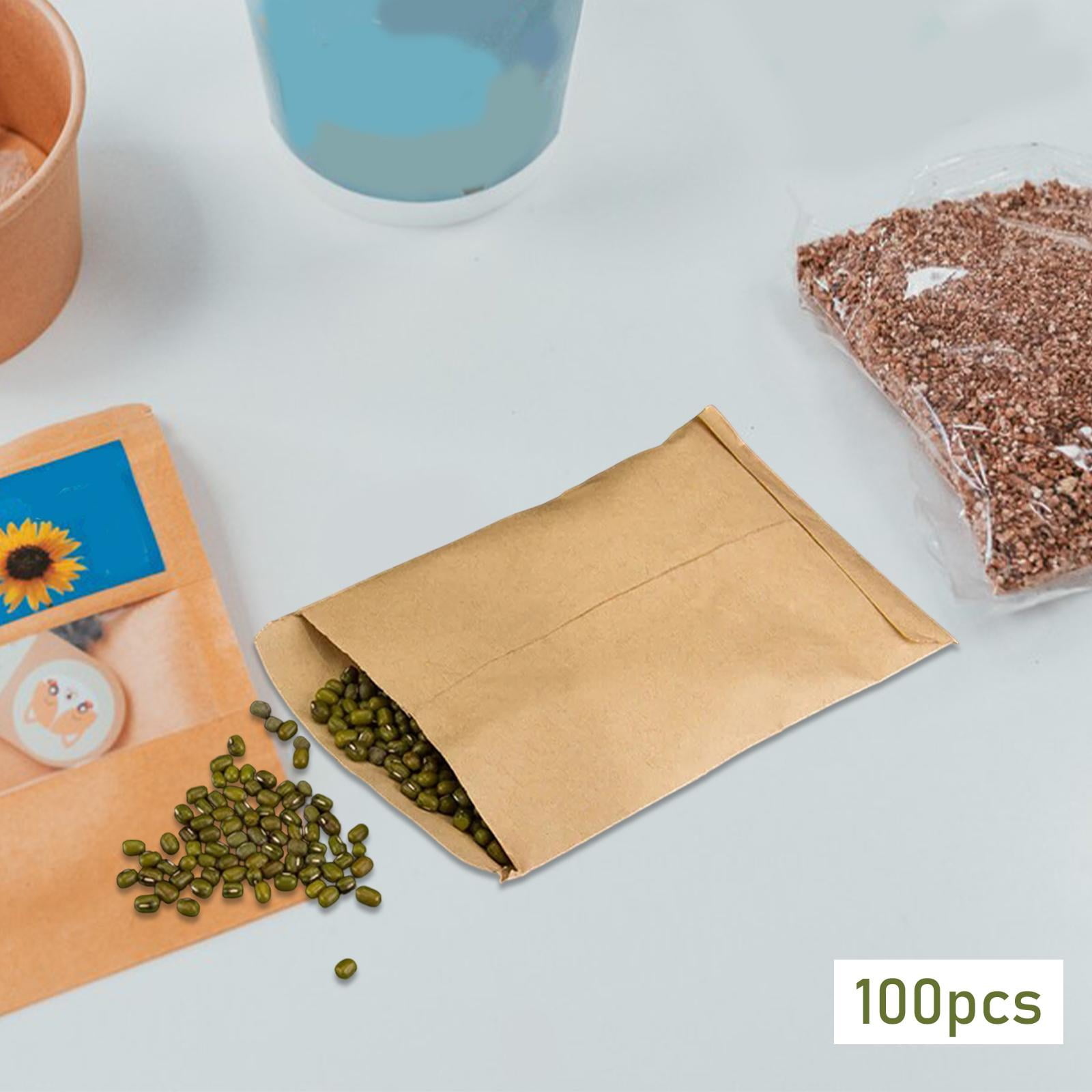 Colaxi 100 Pieces Kraft Paper Envelops Flat Favor Bags for Candy