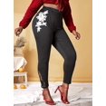 thumbnail image 1 of Pantalones Lapíz Talla Extra Panel Encaje Flores Rosegal  Pantalones de talla grande, 1 of 5