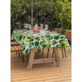thumbnail image 2 of Outdoor Tablecloth with Umbrella Hole and Zipper, St. Patrick's Day Rectangle Table Cloth 52x70 Inch Waterproof Tablecloth, Watercolor Lucky Shamrocks Vintage Leaves Picnic Table Cover for Patio, 2 of 7