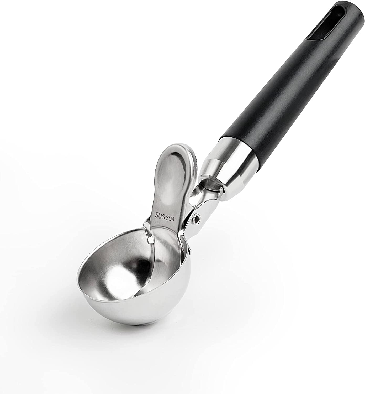 Cuillères à Glace En Inox 304 - Lot De 2 (grande Et Petite), Avec éjecteur, Pour Boules De Glace, Riz, Pâte à Cookie - 6