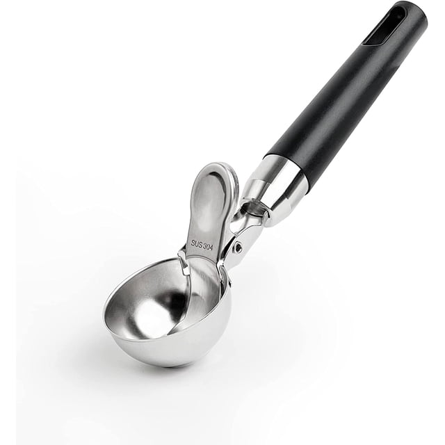 UneCuillère à Glace Avec éjecteur, Cuillere a Glace En Acier Inoxydable Poli, De Boules De Glace Pour Crème Glacée, Falafels, Riz, Ice Cream Scoop, 20x4,8 cm