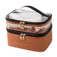 thumbnail image 2 of Fiudx Bolsa de Cosméticos de Doble Capa, Color Sólido, Transparente, Lavable, Portátil, de Moda, para Viajes, Bolsa de Almacenamiento Portátil de Gran Capacidad., 2 of 4