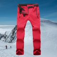 thumbnail image 4 of Womens Ski Pants Softshell Thick for Travel Hiking Deep red, 4 of 7