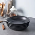 thumbnail image 5 of 9.75'' Large Ceramic Pasta Bowls, 38oz Stoneware Wide Serving Bowls Set of 6 for Kitchen, Oven, Microwave & Dishwasher Safe Bowls with Wavy Rim for Fruit Pasta Salad Meal, Matte Black, 5 of 6