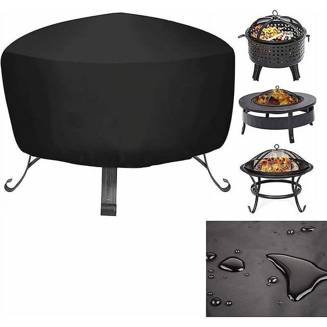 Round Fire Pit Cover, Outdoor Patio Garden Waterproof Fire Pit Cover (85×85×40cm)
