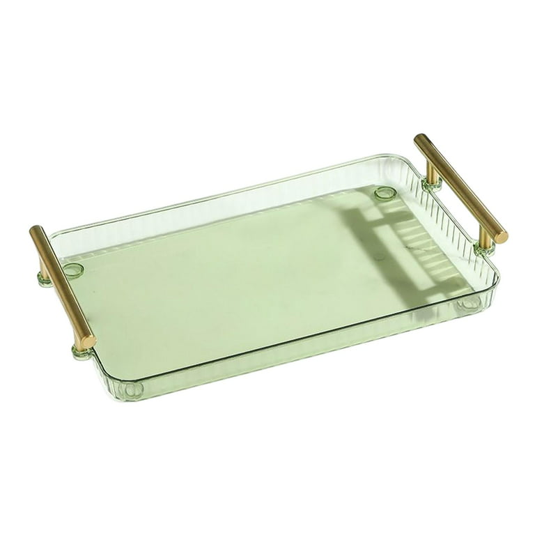 Fruit Plate Rectangle Serving Tray Decorative Snacks Tray Simple Modern  Perfume Holder Storage Tray for Towels Cosmetics and Accessories  Transparent 