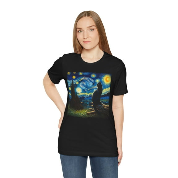 Unisex Van Gogh Starry Night Cat Shirt