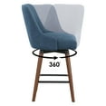 thumbnail image 3 of Bagford 26" Swivel Counter Stool with Medium Espresso Legs in Navy Fabric, 3 of 8