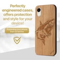 thumbnail image 2 of Case Yard Wooden Case Outside Soft TPU Silicone, Slim Fit Shockproof Wood Protective Phone Cover for Girls Boys Men and Women, Supports Wireless Charging Shark Design case for iPhone-XR, 2 of 7
