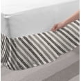 thumbnail image 2 of Geometric Bed Skirt, Hatching Lines Inspired Skew Bold and Thin Stripes Repeating Diagonally, Elastic Bedskirt Dust Ruffle Wrap Around for Bedding Decor, 4 Sizes, Coconut and Black, by Ambesonne, 2 of 2