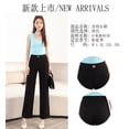 thumbnail image 2 of Pantalones Rectos Nuevos de Primavera y Verano para Mujer, Pantalones Sueltos Negros, Pantalones de Pierna Ancha con Cintura Elástica, Pantalones Casuales para Mujer, 2 of 8