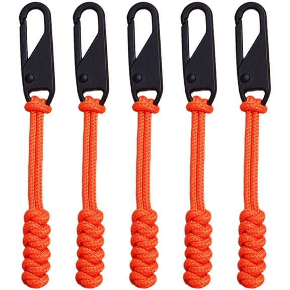 Zipper Pull 5pcs Zip Tags Cord Pulls Durable Cord Replacement Zipper Convenient Extend Puller Zipper Extension for Backpacks, Jackets, Luggage,Cases