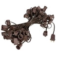 thumbnail image 1 of Novelty Lights 50 Foot String Light Set - Indoor/Outdoor Stringer Set for Christmas, Wedding Decor, Patios, & More - C9/E17 Intermediate Base (Brown Wire, 12" Spacing), 1 of 4