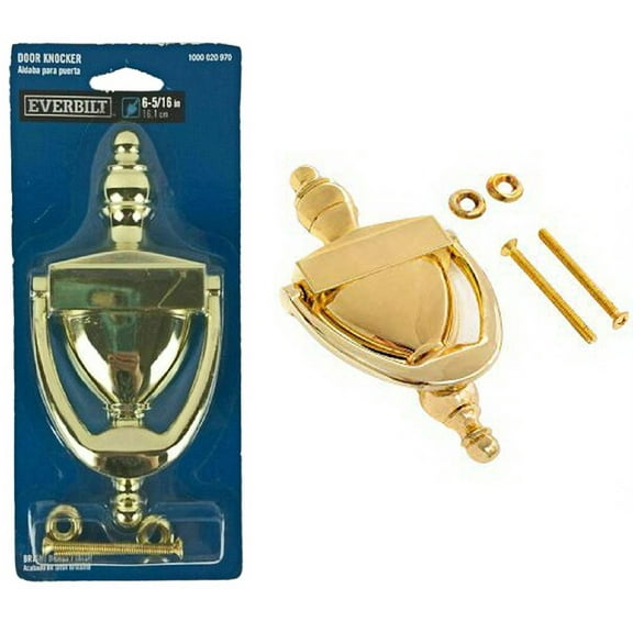 Everbilt 6-5/16" Classic Door Knocker Bright Brass Gate Knocker Hardware for Home Use