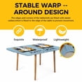 thumbnail image 4 of Easter Eggs Table Cloths for 5 Foot Rectangle Tables, Rabbit Spring Botanical Wildflowers Bunny Blue Patio Waterproof Elastic Fitted Tablecloths, Washable Rectangular Table Cover for Camping, 4 of 8