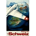 thumbnail image 2 of Hafelfinger, Eugen 10x14 Gold Ornate Wood Framed with Double Matting Museum Art Print Titled - Fliegt in die Schweiz, 2 of 4