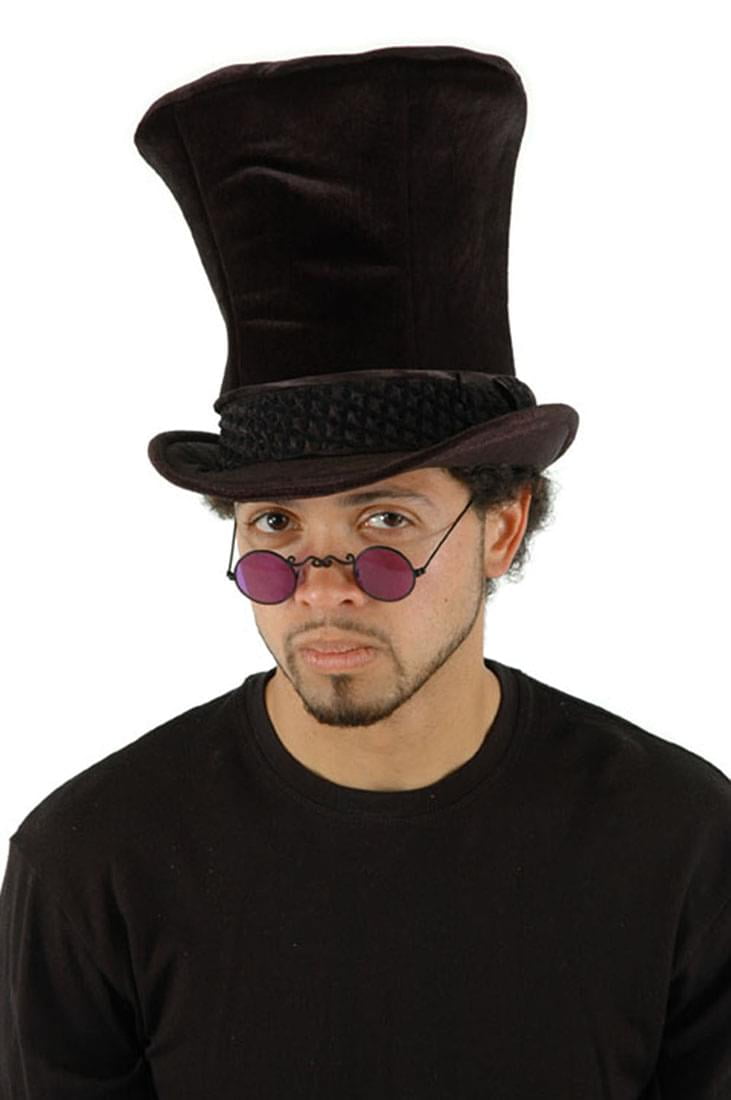 Shiny Black Victorian Top Hat Adult Costume Accessory One Size