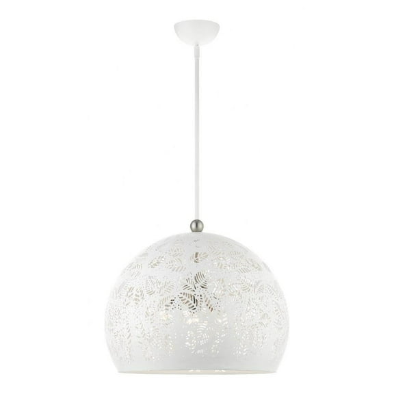 3 Light Pendant in Bohemian Style 19.75 inches Wide By 26.5 inches High-White/Brushed Nickel Finish Bailey Street Home 218-Bel-4188499