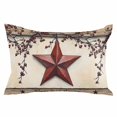 thumbnail image 2 of Red Texas Star Rustic King Size Pillow Cover, Pillowcase Protectors with Zipper, Breathable Decorative Throw Pillow Case Cover, Country Star Berries Wooden Pillow Shams for Couch Sofa 20x36Inch, 2 of 8